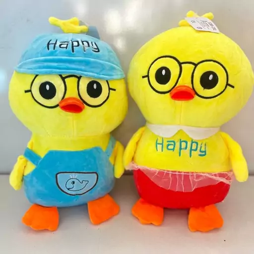 عروسک جوجه عینکی happy خارجی 35سانت عروسک جوجه عینکی happy خارجی 35سانت